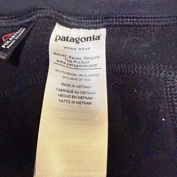 Patagonia Crosstrek Bottoms Large Black Fleece Lined Hiking Tights EUC - Picture 6 of 10